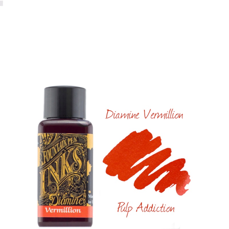 Diamine Fountain Pen Ink – Vermillion 30ml Bottle