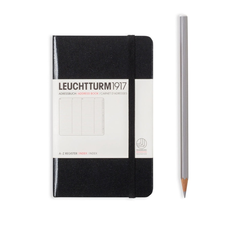 Leuchtturm1917 Agenda Address Book Pocket (A6), A-Z Index – Black