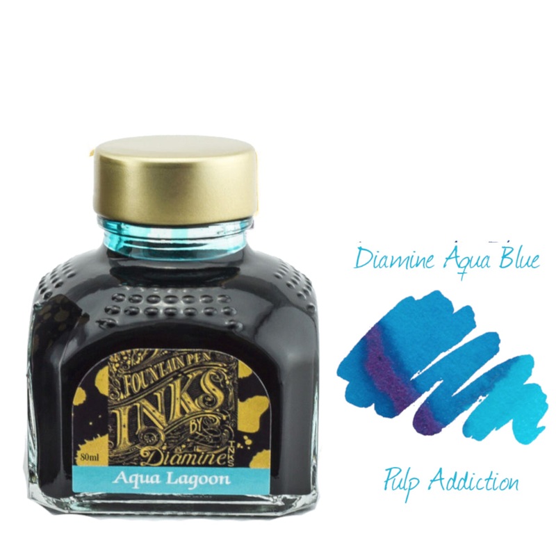 Diamine Fountain Pen Ink – Aqua Blue 80ml Bottle