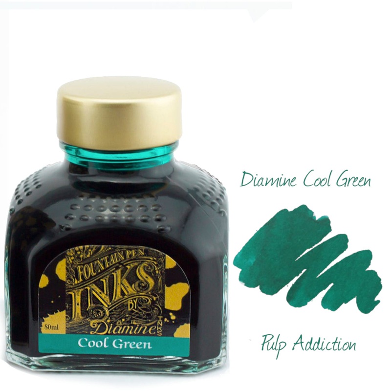 Diamine Fountain Pen Ink – Cool Green 80ml Bottle