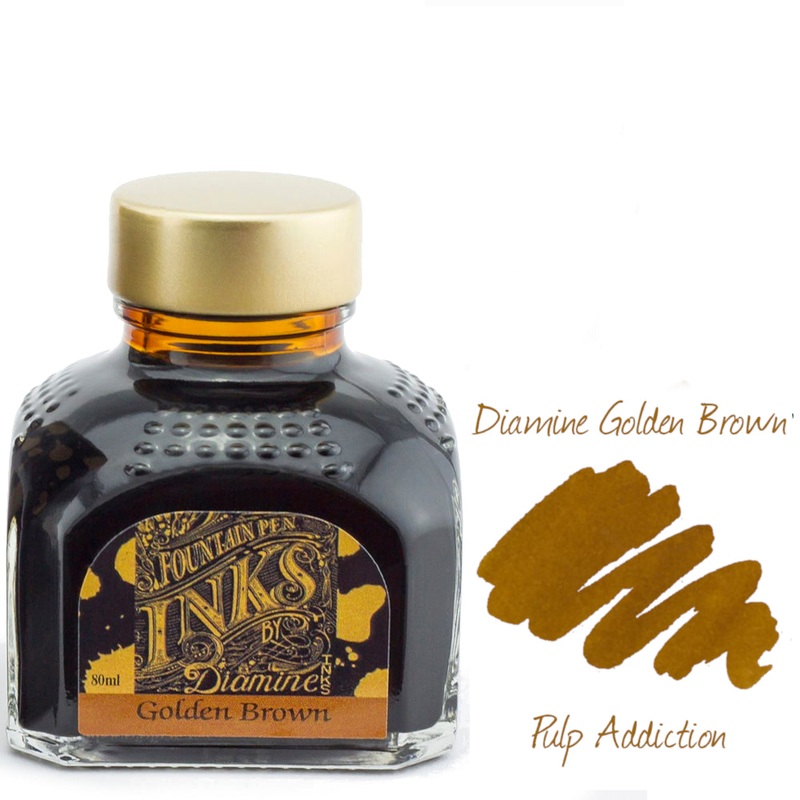 Diamine Fountain Pen Ink – Golden Brown 80ml Bottle
