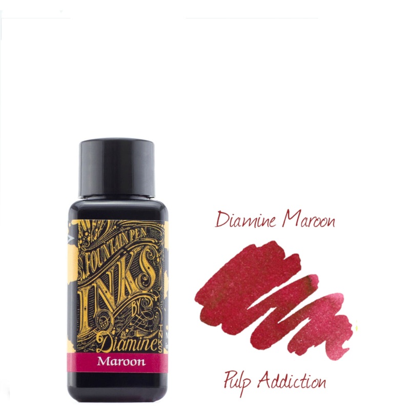 Diamine Fountain Pen Ink – Maroon 30ml Bottle