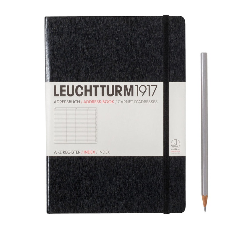 Leuchtturm1917 Agenda Address Book (A5), A-Z Index – Black