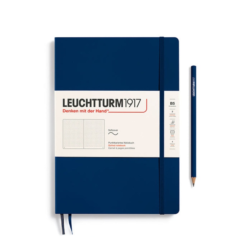 Leuchtturm1917 Notebook Composition Softcover (B5), Dotted – Navy
