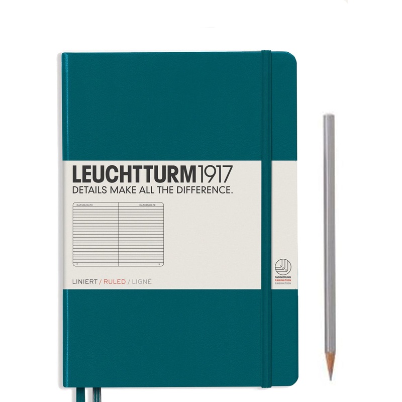 Leuchtturm1917 Notebook Medium (A5), Lined – Pacific Green