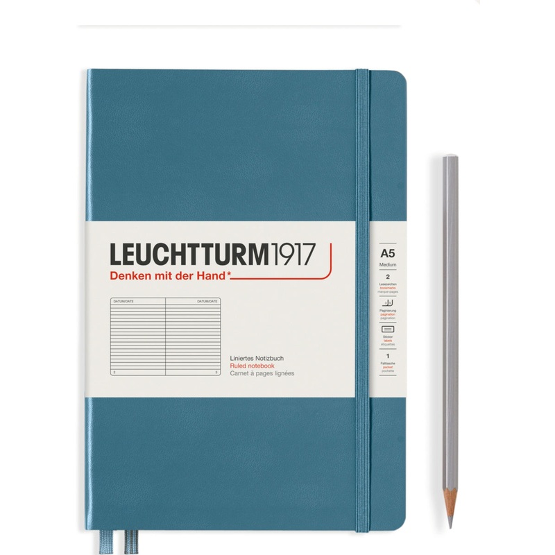 Leuchtturm1917 Notebook Medium (A5), Lined – Stone Blue