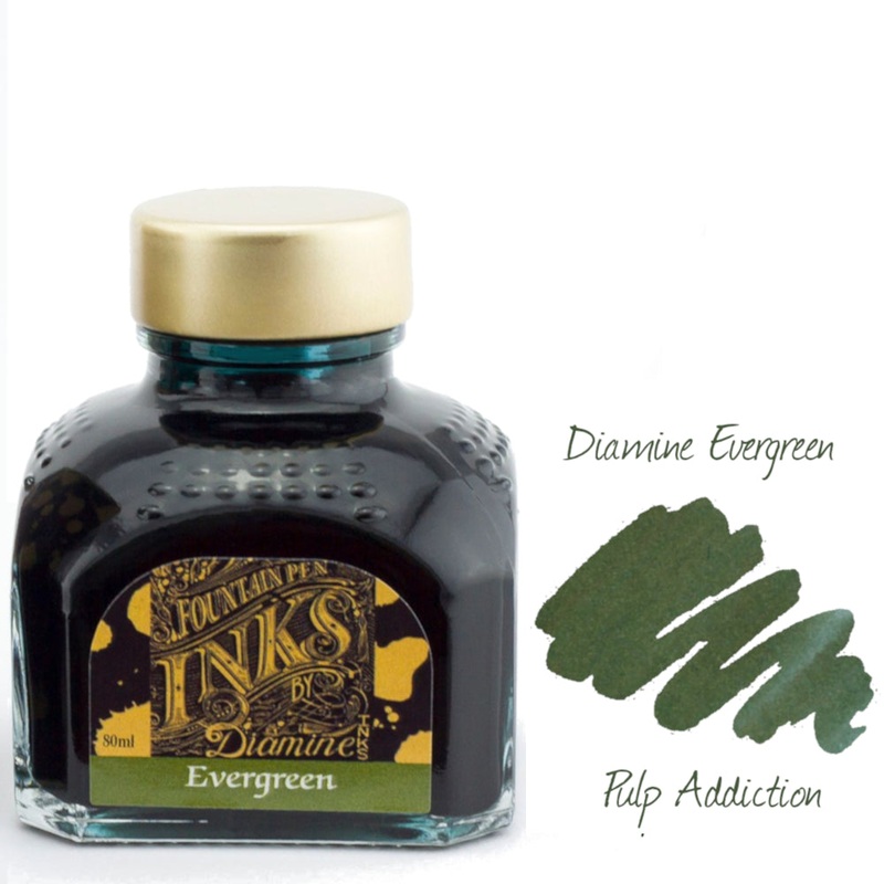 Diamine Fountain Pen Ink – Evergreen 80ml Bottle