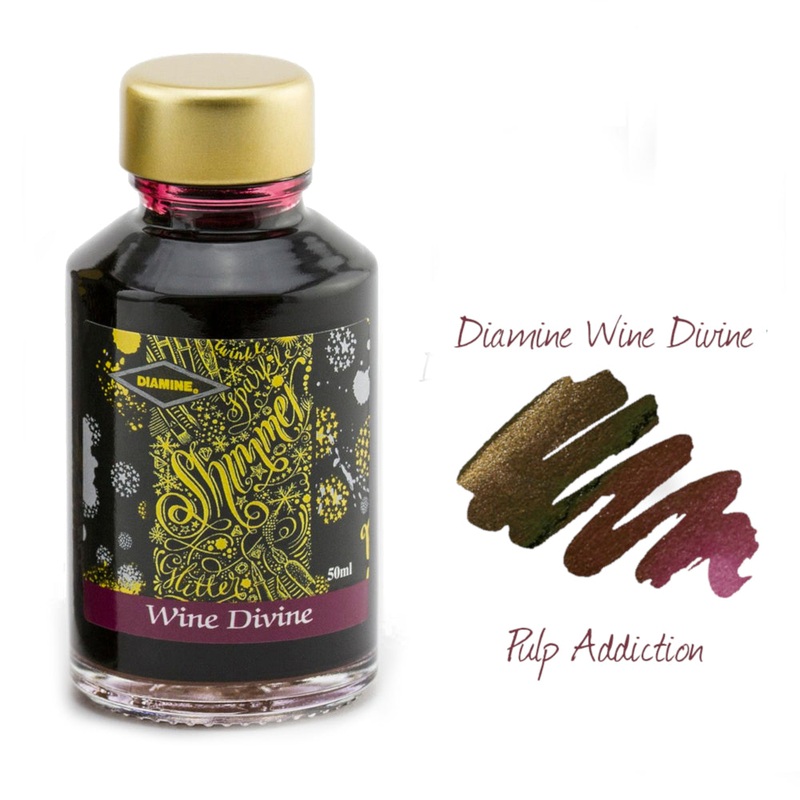 Diamine Shimmer Fountain Pen Ink – Wine Divine 50ml Bottle
