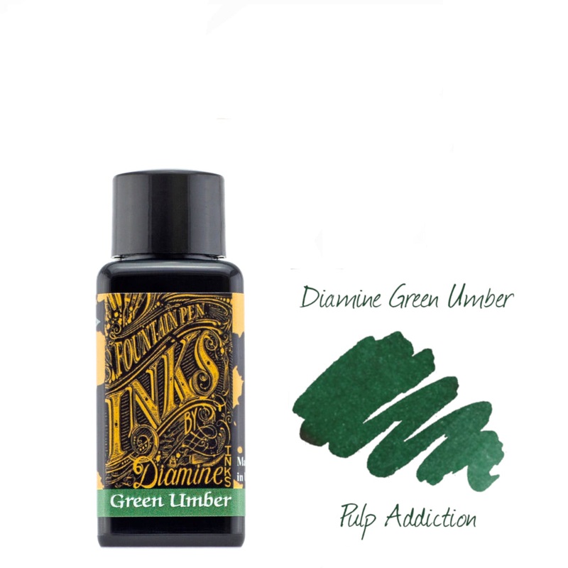 Diamine Fountain Pen Ink – Green Umber 30ml Bottle