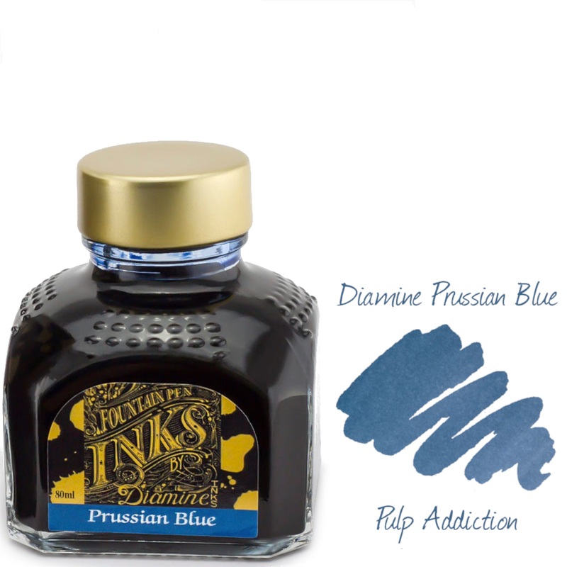 Diamine Fountain Pen Ink – Prussian Blue 80ml Bottle
