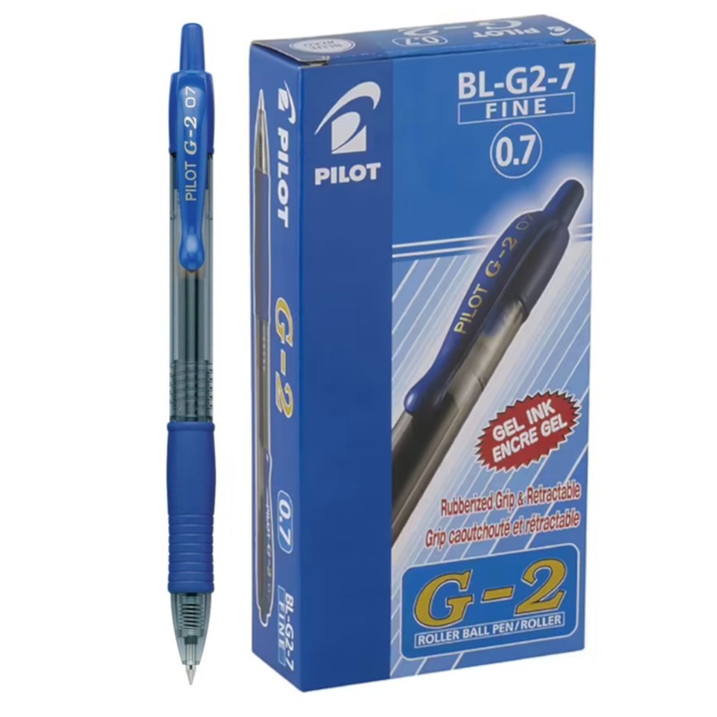 Pilot G-2 Gel Rollerball Pen – Fine 0.7mm, Blue 12 Pack