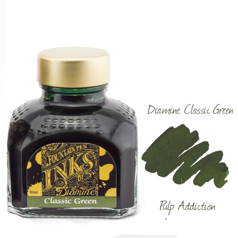 Diamine Fountain Pen Ink – Classic Green 80ml Bottle