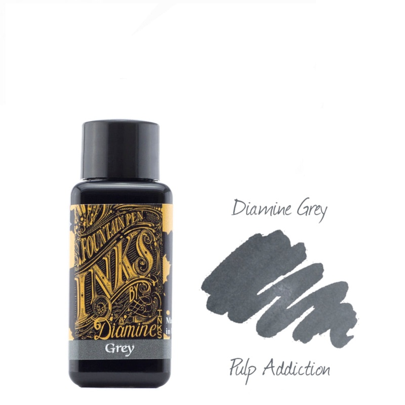 Diamine Fountain Pen Ink – Grey 30ml Bottle
