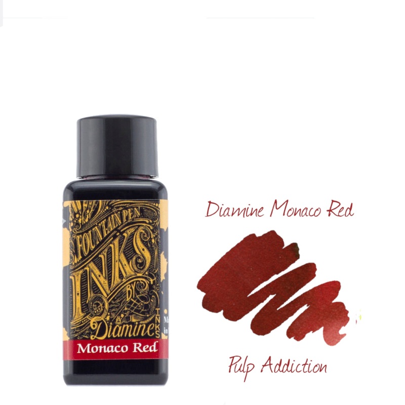Diamine Fountain Pen Ink – Monaco Red 30ml Bottle