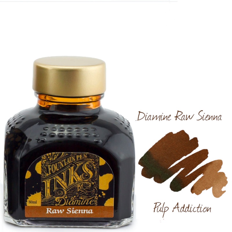 Diamine Fountain Pen Ink – Raw Sienna 80ml Bottle