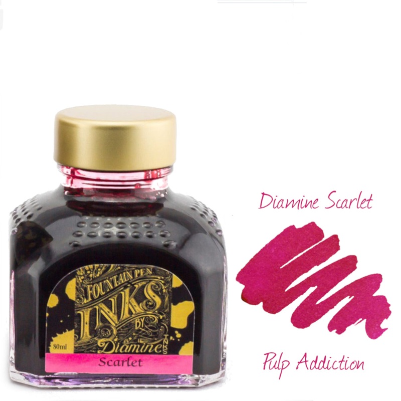 Diamine Fountain Pen Ink – Scarlet 80ml Bottle
