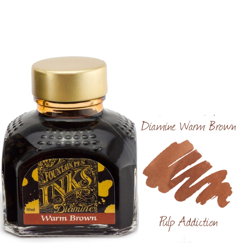 Diamine Fountain Pen Ink – Warm Brown 80ml Bottle