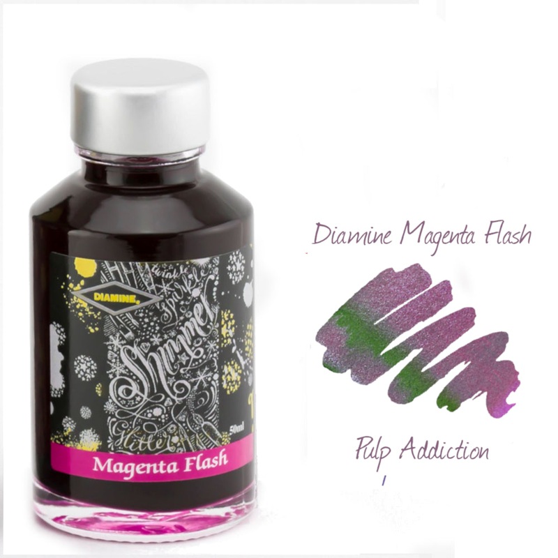 Diamine Shimmer Fountain Pen Ink – Magenta Flash 50ml Bottle