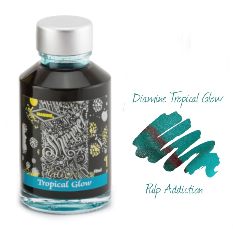 Diamine Shimmer Fountain Pen Ink – Tropical Glow 50ml Bottle