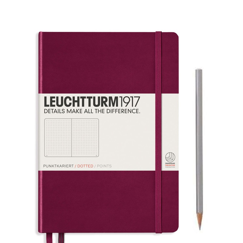 Leuchtturm1917 Notebook Medium (A5), Dotted – Port Red